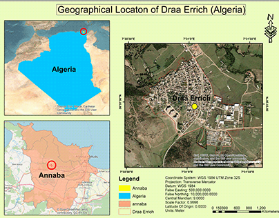 Geographic Location map of Draa Errich (Algaria)