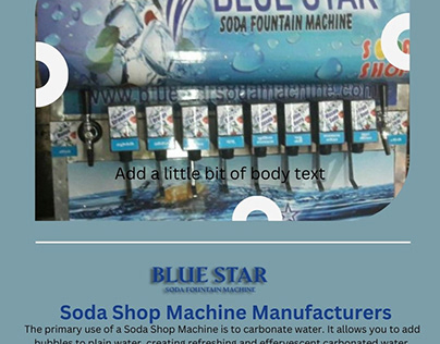 Soda Shop Machine Manufacturers