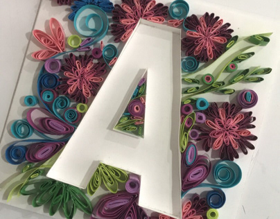 Quilling Art with the letter A • handmade