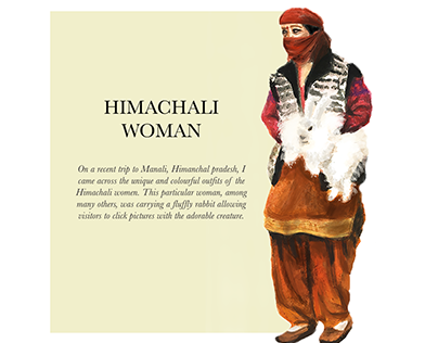 Himachali Woman- Illustration
