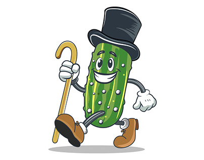 Pickle cucumber vector cartoon illustration.