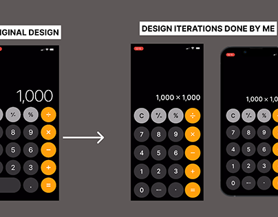DESIGN ITERATIONS ON THE IOS CALCULATOR APP SCREEN