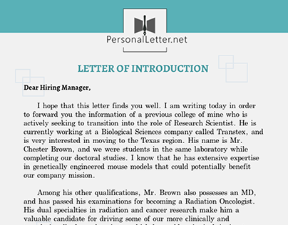 Letter sample introduction personal How To