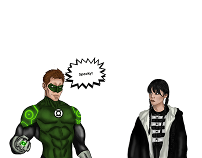 Hal from Green Lanterns and Wednesday Adams