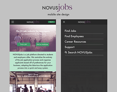 NOVUSjobs mobile site design