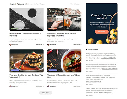 Food blog design