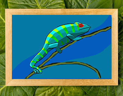 Chameleon Illustration For Kids