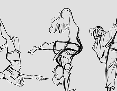 Break dancers drawing exercise - I