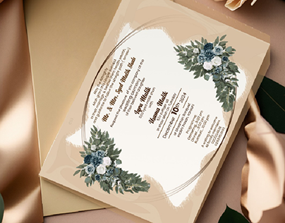 Wedding  cermony card design in illustrator