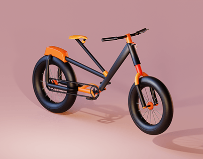 3D model of a bicycle in the style of “Minimalism”