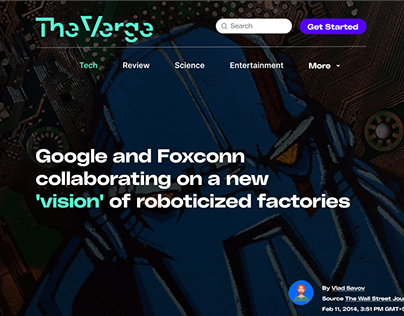 UI Redesign of the website "The Verge"