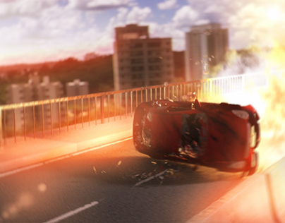 3D Car Accident Explosion Visual Effects VFX