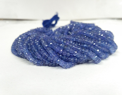 Natural Tanzanite Faceted Rondelle Gemstone Beads