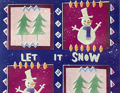 Let it Snow Christmas Greeting Card design print
