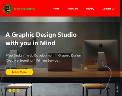 Young King Creatives Home Page UI Design