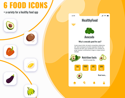 6 Food Icons for a Healthy Food App