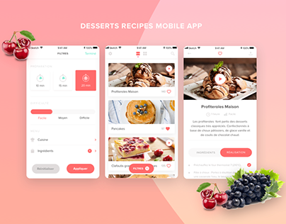 Desserts Recipes App Concept