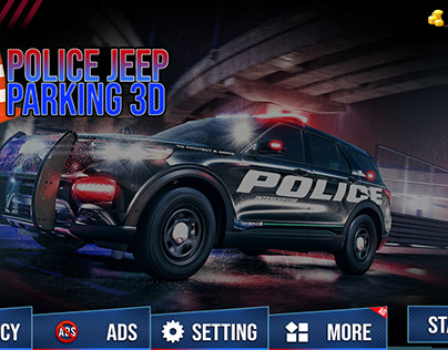 police jeep parking 3D