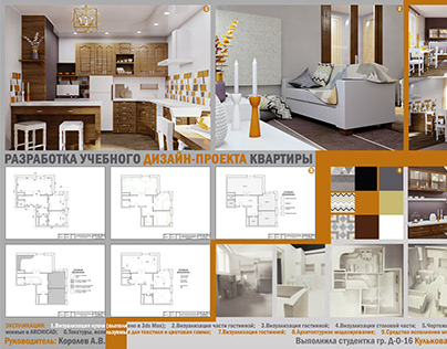 Разработка учебного дизайн-проекта квартиры