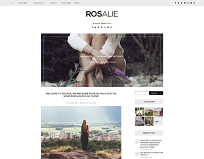 Rosalie- Plantilla de WordPress para blogger Lifestyle