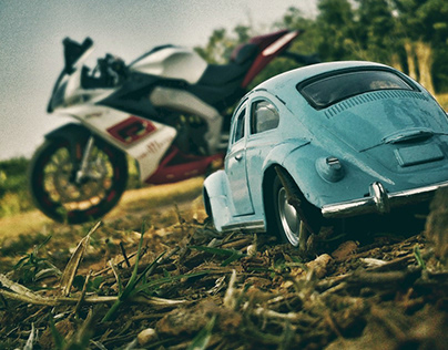Toy car miniature photography by omemab
