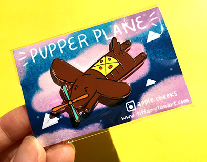 Pupper Plane Enamel Pins