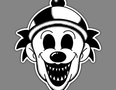 Horror Clown Tattoo Design