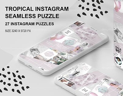 Tropical Instagram seamless puzzle