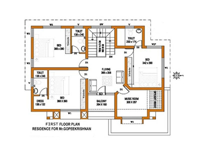 Architectural Residential floor plan drawing
