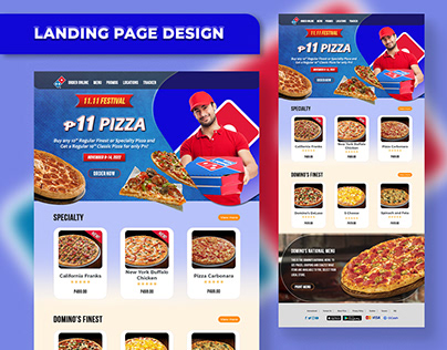 Landing page design / Domino's Pizza