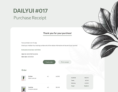 DailyUI #017 - Purchase Receipt