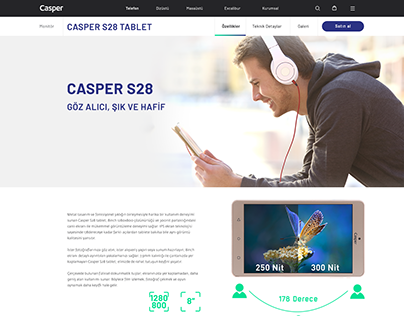 Casper S28 Tablet Web Sayfası