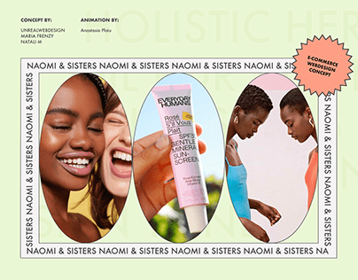 Naomi&Sisters cosmetics shop e-commerce design concept