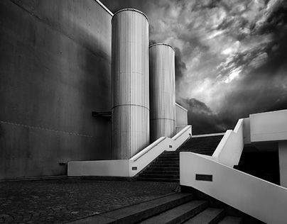 THE TWO TOWERS - black and white fine art architecture