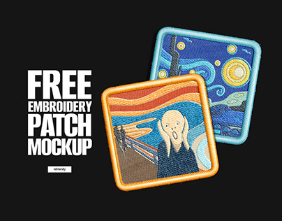 Free Embroidery Patch Mockup