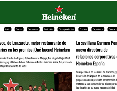 Web ficticia para Heineken