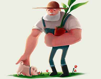 Farmer and his Pup, Character Design