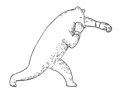 Kodiak Bear Left Straight Punch Drawing