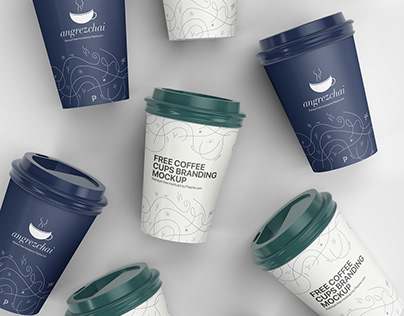 Free Coffee Cups Branding Mockup