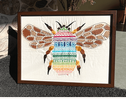 "Busy Bees" - Hand Embroidery
