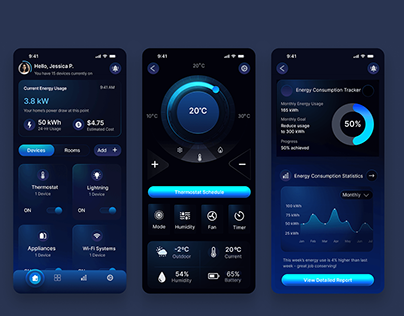 UI Mobile Thermostat App Design