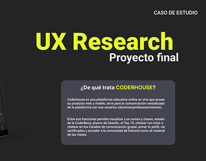 Project thumbnail - UX Research Coderhouse app (Proyecto curso UX Research
