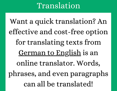 Online German to English Translation