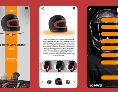 Helmet UI Design mobile