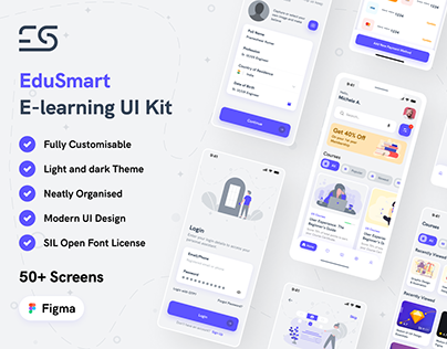 EduSmart E-learning Mobile App UI Kit