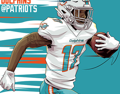 Miami Dolphins game week illustrations