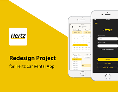 Hertz Car Rental App Redesign project