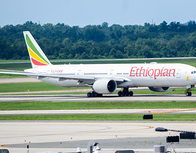 Ethiopian Boeing 773 departing IAD