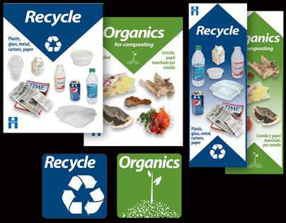 Stickers: Recycle and Organics