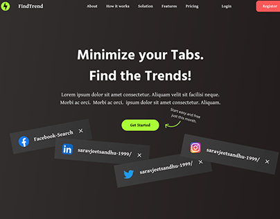 FindTrend Landing Page